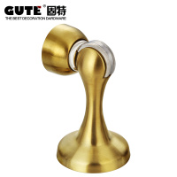 固特GUTE 欧式门锁室内卧室房门锁卫生间执手锁具套装 5A497拉丝金+3片平开合页+1门吸（适合门厚38-45mm）