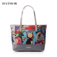 HATHOR女士包包2016秋冬新款时尚女包潮流印花手提包女单肩尼龙包