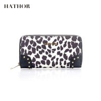HATHOR新款黑白豹纹手拿包 时尚女式包包 长款钱包手包 潮流女包