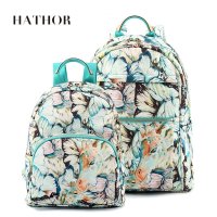 HATHOR涵莎2016新款艺术原创尼龙印花女士韩版双肩包女高中学生书包休闲背包亲子包 爱的供养-日常包