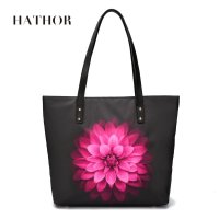 HATHOR涵莎2016新款尼龙印花女士手提包女潮休闲单肩包女款背包饺子包包 魅惑紫红