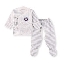 大布豆 婴儿服 偏开纯棉婴儿内衣套装 纯棉和尚服新生儿内衣 两件套