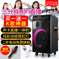 松川国际SA13-12带声卡网红直播户外K歌音响广场舞唱歌卡拉OK大功