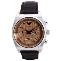 阿玛尼ARMANI时尚商务男士石英手表真皮香槟色AR0395