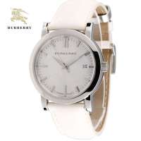巴宝莉Burberry手表情侣石英表米白色英伦风日历腕表 BU1750 白色