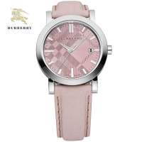 BURBERRY 巴宝莉手表 英伦风圆形中性大表盘男女石英腕表BU1752 粉色