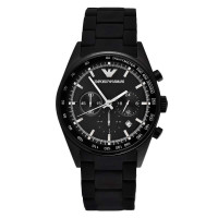 Armani/阿玛尼男表 时尚胶包钢男士手表 多功能三眼潮流计时运动石英表 个性赛车表 AR5981