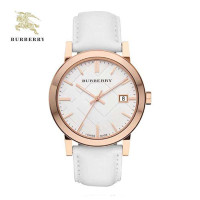 巴宝莉(BURBERRY) 英伦格纹时尚优雅男女情侣休闲手表 玫瑰金大表盘男表BU9012