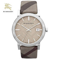 巴宝莉(BURBERRY)腕表 织物格纹表带 时尚石英男士手表BU9023