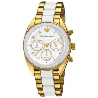 Armani/阿玛尼 手表 时尚圆形三眼石英女士手表AR5944