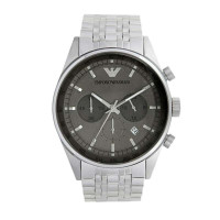 阿玛尼(Armani)男士手表石英表时尚银色多功能计时腕表AR5997