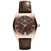 阿玛尼Armani中性手表石英表时尚咖啡色腕表AR0378