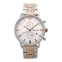 阿玛尼Armani男士手表石英表间金色精钢经典石英男士腕表 AR0399