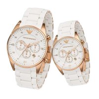 阿玛尼情侣手表 女士手表 阿玛尼情侣对表 时尚玫瑰金AR5919 AR5920