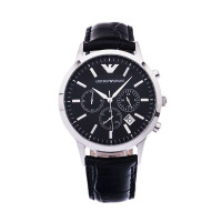 EMPORIO ARMANI 阿玛尼正品手表 男士皮带男表 商务手表 真皮腕表石英男表AR2447