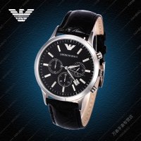 EMPORIO ARMANI 阿玛尼正品手表 男士皮带男表 商务手表 真皮腕表石英男表AR2447