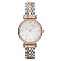 EMPORIO ARMANI阿玛尼玫瑰金壳间金表带天然珍珠贝母盘女表 AR1683