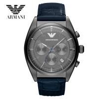 EMPORIO ARMANI阿玛尼时尚三眼计时优雅皮带石英男表 商务休闲男士手表腕表AR1650