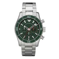 EMPORIO ARMANI阿玛尼时尚三眼计时优雅石英男表 商务休闲男士钢带手表腕表AR5934