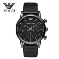 EMPORIO ARMANI阿玛尼优雅名仕多功能皮带男表 黑色休闲商务男士石英手表腕表AR1737