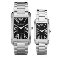 EMPORIO ARMANI阿玛尼时尚流行 方形大表盘石英男表 情侣装手表腕表AR2053 AR2054