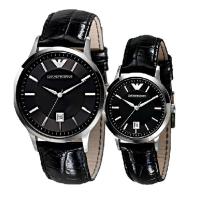EMPORIO ARMANI阿玛尼时尚流行 皮带石英情侣对表 情侣装手表腕表AR2411 AR2412