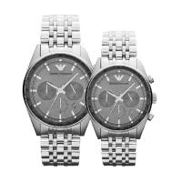 EMPORIO ARMANI阿玛尼多功能计时石英情侣对表 休闲商务情侣表 手表腕表AR5997-AR5998