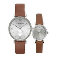 EMPORIO ARMANI阿玛尼优雅皮带石英情侣对表 休闲商务情侣表手表腕表AR1675-AR1685