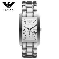 阿玛尼手表 时尚精钢方形石英表 个性独立秒盘情侣表 潮流休闲商务手表男士AR0145女士 AR0146