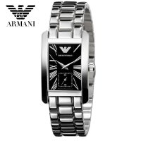 阿玛尼 时尚商务休闲石英表 现代年轻精钢情侣表潮流大气时装表男表AR0156女表AR0157