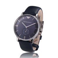 Emporio Armani 安普里奥·阿玛尼 男士商务休闲蓝色单眼计时皮带石英表 AR1647