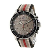 Burberry 博柏利 男士英伦风情经典格大气计时帆布石英手表 BU7600