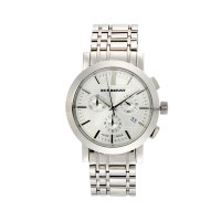 Burberry 博柏利 男士三眼钢链格纹钢带石英表 BU1372