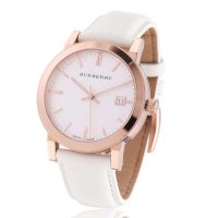 Burberry 博柏利 男士时尚典雅白色商务皮带石英表 BU9012