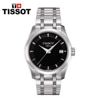 天梭TISSOT 库图系列钢带黑盘石英女表 T035.210.11.051.00