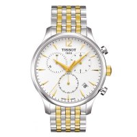 TISSOT天梭TRADITION系列石英男表休闲时尚指针皮带间金钢带男士手表男腕表T063.617.22.037.00