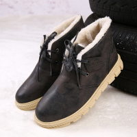 凡世界 冬季韩版加绒运动鞋 时尚保暖男士休闲鞋 系带防滑棉鞋