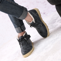 凡世界 冬季韩版加绒运动鞋 时尚保暖男士休闲鞋 系带防滑棉鞋