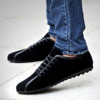 罗兰船长 潮流真皮男鞋英伦风男士休闲鞋反绒皮豆豆鞋时尚驾车鞋