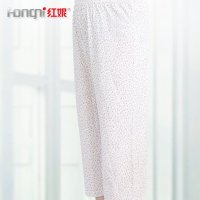 红妮夏季女士中老年女装加大加肥妈妈装奶奶装100 纯棉全棉单裤子