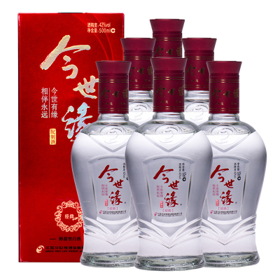 今世缘 红经典 42度 500ml*6瓶 整箱装 口粮酒