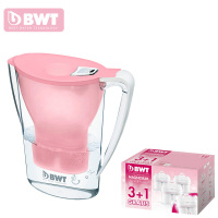 德国进口BWT倍世水壶净水器净水杯净水壶过滤2.7升 粉色