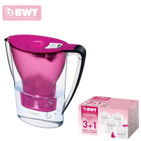 倍世 德国BWT 厨房家用净水壶 直饮便携户外过滤水壶 净水器 2.7升+一盒滤芯紫色
