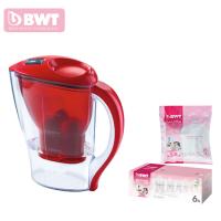 倍世（BWT）德国滤水壶家用直饮过滤器 2.5升 净水壶 除垢款 红色 阻垢款2.5L一壶8芯