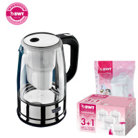 倍世BWT净水壶 过滤水壶 加热型电热水壶玻璃滤水壶净水杯1.2L净水设备 拓璞DK270净水壶一壶六芯阻垢款