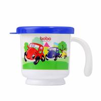 bobo乐儿宝 BB327 牛奶杯 学饮杯 儿童水杯 微波炉专用杯 卡通杯 带手柄 蓝、橙两色