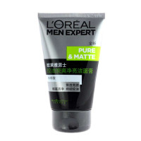 L’OREAL/欧莱雅 男士控油炭爽净亮洁面膏 保湿美白排浊亮肤 彻底洁净 持续控油