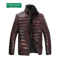 逸纯印品（EASZin)男士新款加厚羽绒服 时尚休闲加绒加厚皮羽绒服 水貂毛领羽绒服