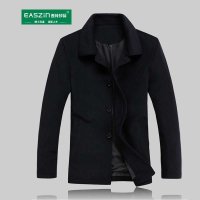 逸纯印品（EASZIN）2014秋冬装新款羊毛呢子大衣 男士羊绒大衣中长款羊毛大衣外套男