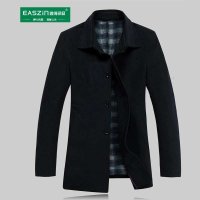 逸纯印品（EASZIN）男士羊绒羊毛大衣 经典单排扣 修身呢子大衣 羊毛大衣外套 男装